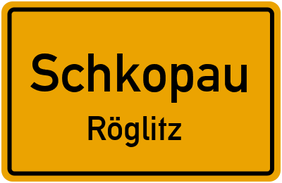 Ortsschild Schkopau Röglitz