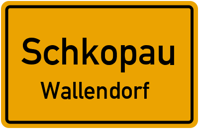 Ortsschild Schkopau Wallendorf