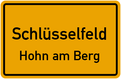 Straßenverzeichnis Schlüsselfeld Hohn am Berg
