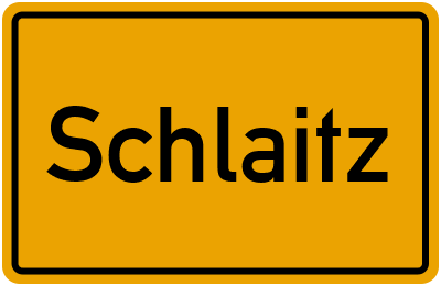 Ortsschild von Gemeinde Schlaitz in Sachsen-Anhalt