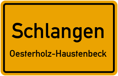 Ortsschild Schlangen Oesterholz-Haustenbeck