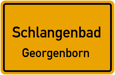 Ortsschild Schlangenbad Georgenborn