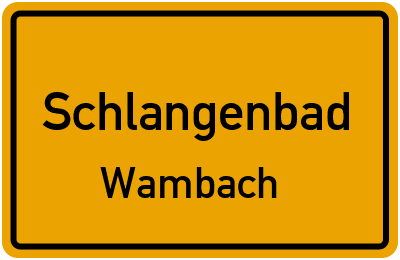Straßenverzeichnis Schlangenbad Wambach