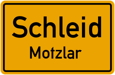 Straßenverzeichnis Schleid Motzlar