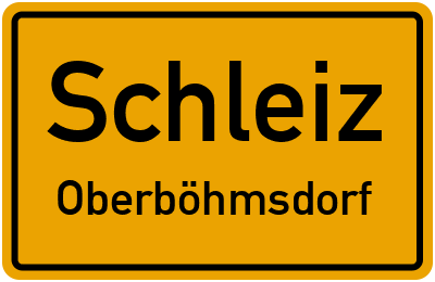 Straßenverzeichnis Schleiz Oberböhmsdorf