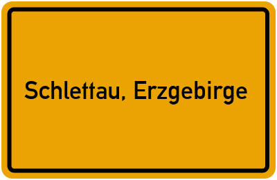 Ortsschild von Stadt Schlettau, Erzgebirge in Sachsen