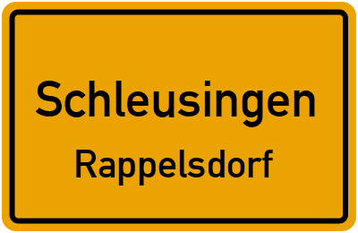 Straßenverzeichnis Schleusingen Rappelsdorf