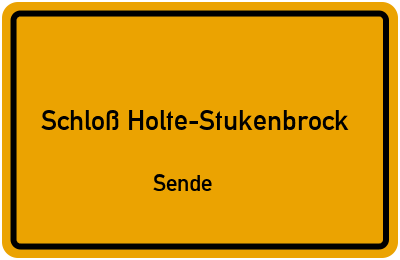 Ortsschild Schloß Holte-Stukenbrock Sende