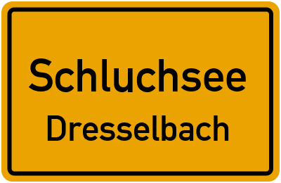 Ortsschild Schluchsee Dresselbach