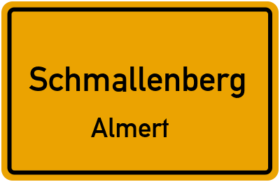 Ortsschild Schmallenberg Almert