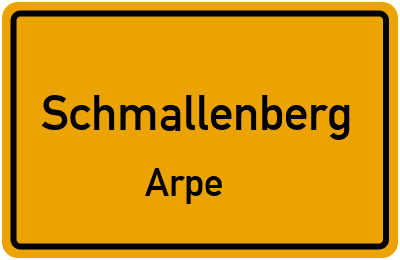 Ortsschild Schmallenberg Arpe