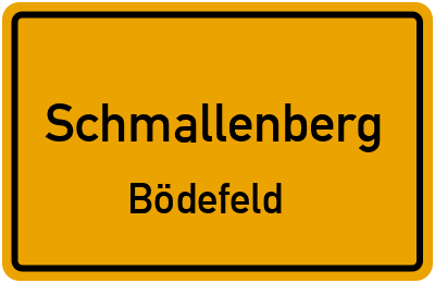 Ortsschild Schmallenberg Bödefeld