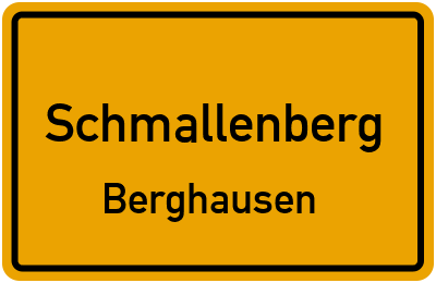 Ortsschild Schmallenberg Berghausen