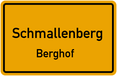 Straßenverzeichnis Schmallenberg Berghof