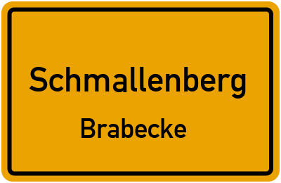 Ortsschild Schmallenberg Brabecke