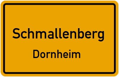 Ortsschild Schmallenberg Dornheim