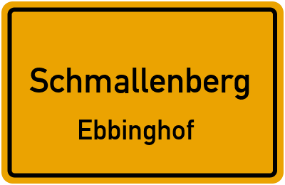 Ortsschild Schmallenberg Ebbinghof