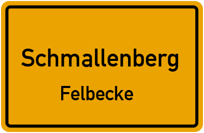 Ortsschild Schmallenberg Felbecke