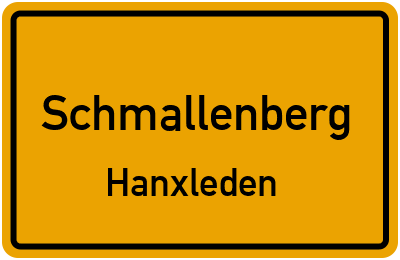 Ortsschild Schmallenberg Hanxleden