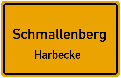 Ortsschild Schmallenberg Harbecke