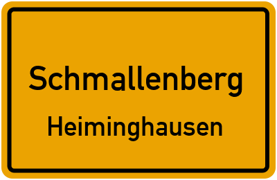 Ortsschild Schmallenberg Heiminghausen
