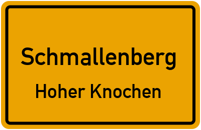 Straßenverzeichnis Schmallenberg Hoher Knochen
