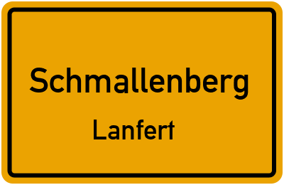Ortsschild Schmallenberg Lanfert