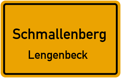 Ortsschild Schmallenberg Lengenbeck