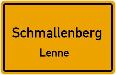Ortsschild Schmallenberg Lenne