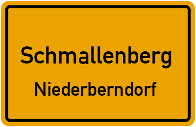Ortsschild Schmallenberg Niederberndorf