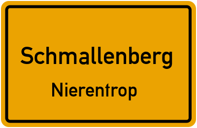 Ortsschild Schmallenberg Nierentrop