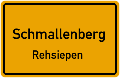Ortsschild Schmallenberg Rehsiepen