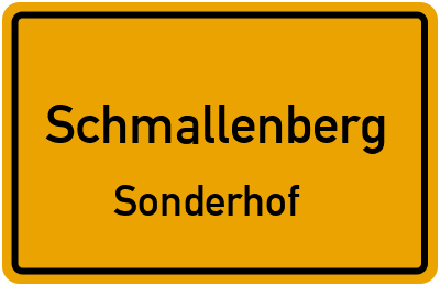 Ortsschild Schmallenberg Sonderhof