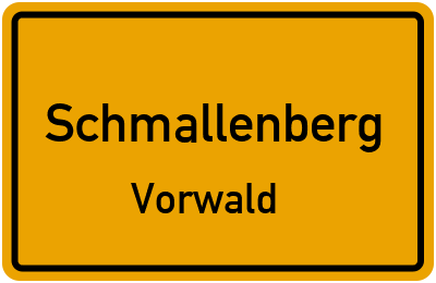 Straßenverzeichnis Schmallenberg Vorwald