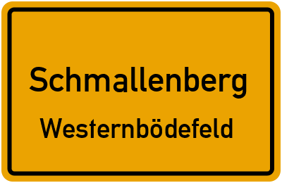 Straßenverzeichnis Schmallenberg Westernbödefeld