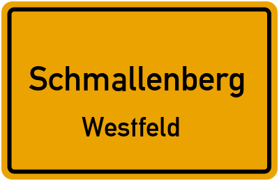 Ortsschild Schmallenberg Westfeld
