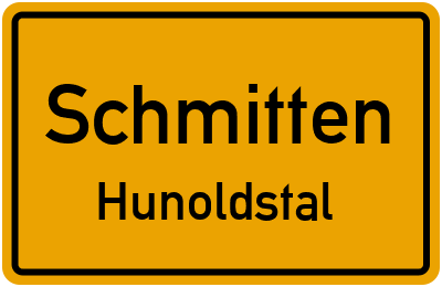 Ortsschild Schmitten Hunoldstal