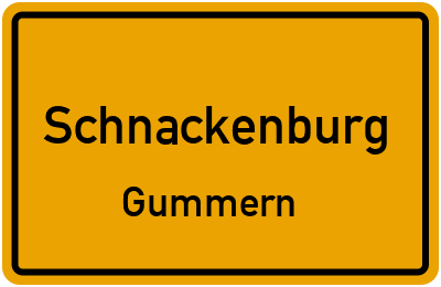 Ortsschild Schnackenburg Gummern