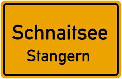 Ortsschild Schnaitsee Stangern
