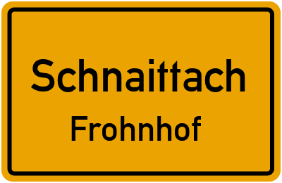 Ortsschild Schnaittach Frohnhof