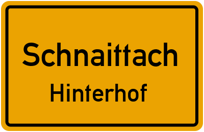 Ortsschild Schnaittach Hinterhof