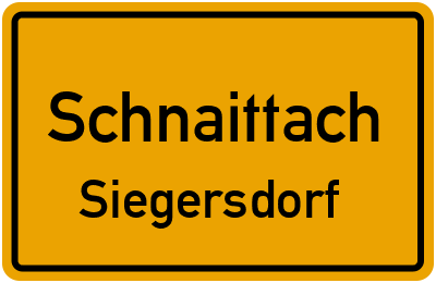 Ortsschild Schnaittach Siegersdorf