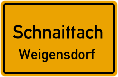 Ortsschild Schnaittach Weigensdorf