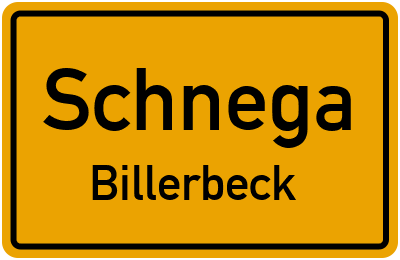 Ortsschild Schnega Billerbeck