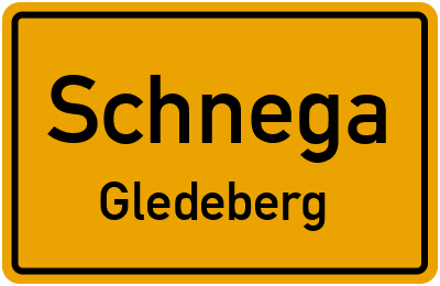 Ortsschild Schnega Gledeberg