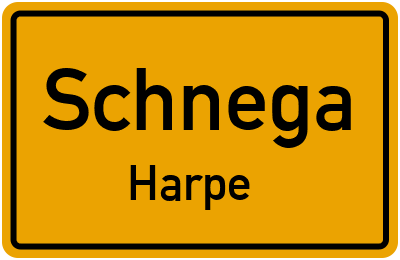 Ortsschild Schnega Harpe