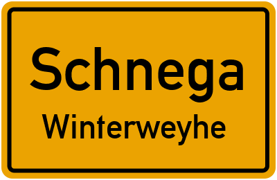 Ortsschild Schnega Winterweyhe