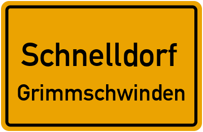 Ortsschild Schnelldorf Grimmschwinden