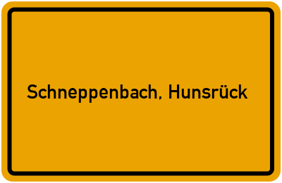 Ortsschild von Gemeinde Schneppenbach, Hunsrück in Rheinland-Pfalz