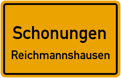 Ortsschild Schonungen Reichmannshausen